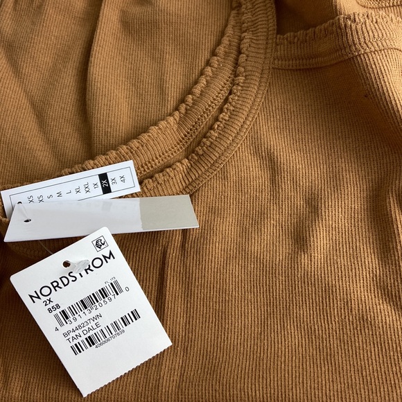 NEW| BP. Plus Size Picot Trim Cotton Blend Rib Bodysuit - Picture 5 of 5